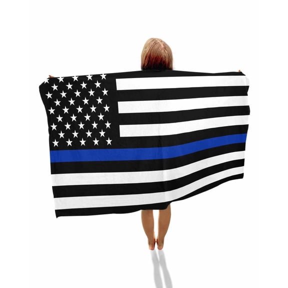 Blue American Flag Beach Towels Oversized Super Absorbent, Black White Striped US Flag Stars Lightweight Bath Towel Quick Dry Sets For Bathroom/Pool/Rv Camping/Beach Play/Gym Room/Picnic 35"x70"