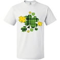 thumbnail image 3 of Inktastic St. Patrick's Day Plaid Green and Yellow Shamrocks T-Shirt, 3 of 5