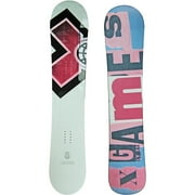 X-Games Snowboard Sidewall 142cm, White with Pink X and Pink X-Games Word Bottom