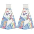 thumbnail image 2 of Hanging Towels 1 Pcs, Dish Towels Magical Unicorn with Rainbow and Clouds Absorbent Hand Towels with Hanging Loop Washcloth for Bathroom Kitchen, 2 of 6