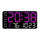 thumbnail image 4 of Reloj despertador digital con 5 niveles de brillo ajustables, pantalla grande, reloj de pared LED digital Luz violeta, 4 of 9