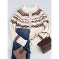 thumbnail image 2 of Fair Isle Sweaters Cardigans for Women Round Neck Fall Sweater Loose Casual Button Down Long Sleeve Open Front Knit Christmas Sweater Alsol Lamesa, 2 of 6