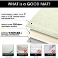 thumbnail image 6 of 2 Pieces Bathroom Rugs, Non Slip Absorbent Velvety-Soft Butter Chenille Bath Mat Set (Ivory/Cream), 6 of 6