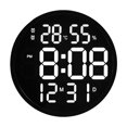 thumbnail image 2 of Reloj de pared moderno Relojes silenciosos digitales silenciosos que no hacen tictac, relojes de visualización de fecha de temperatura y humedad para Colco Reloj de pared, 2 of 8