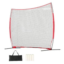 KFFKFF Barricade Backstop Net,12x9ft Portable Barricade Tailgate Net Sports Ball Obstacle Softball Practice Net w/ Carry Bag for Baseball Softball Lacrosse Soccer Hockey Training