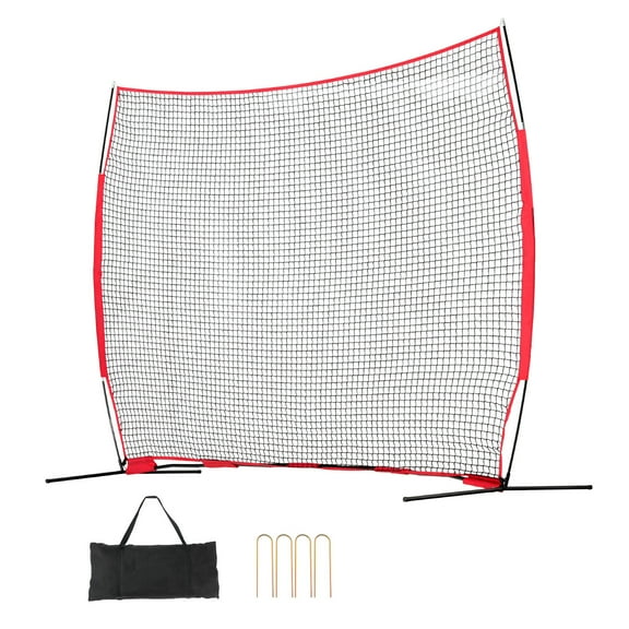 KFFKFF Barricade Backstop Net,12x9ft Portable Barricade Tailgate Net Sports Ball Obstacle Softball Practice Net w/ Carry Bag for Baseball Softball Lacrosse Soccer Hockey Training