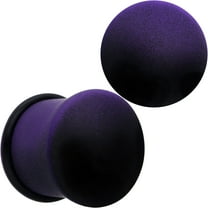 Body Candy 1/2" 2Pc Ear Plugs Black Purple Ombre Matte Acrylic Single Flare Ear Plug Gauges Set of 2