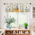 thumbnail image 5 of 3 Piece Kitchen Curtains and Valances Set White Daisy Cafe Curtains 36 Inch Length Spring Floral Elegant Pastoral Bees Watercolor Valance & Tier Curtain for Living Room Bedroom 54"x18"+27"x36"*2, 5 of 6
