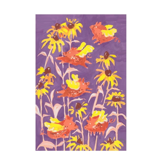 Trademark Fine Art Ania Zwara Flying Piglets Canvas Wall Art