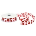 thumbnail image 2 of HOMEFORD Valentine's Day Glitter Hearts Polka Dots Ribbon, 7/8-inch, 10-yard, White, 2 of 3