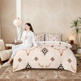 thumbnail image 4 of Erosebridal Hippie Cow Skull Bedding Comforter Set, Farmhouse Aztec Full Bedding Set, Brown, Reversible 7-Piece, 4 of 6