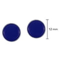 thumbnail image 2 of Alluring Round 12mm Navy Blue Lapis Circle Sterling Silver Post Stud Earrings, 2 of 5
