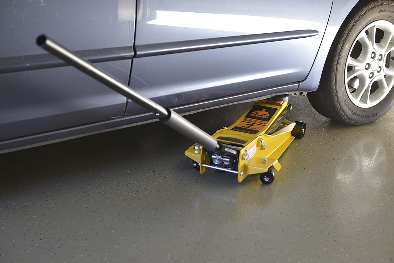 Torin Hydraulic Low Profile Super Duty Service/Floor Jack: 3 Ton (6,000 lb) Capacity, Yellow,W830008