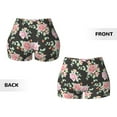 thumbnail image 5 of Haiem Rose Flowers No Front Seam Biker Shorts for Women Yoga Workout Gym Bike Shorts with Tummy Control Moisture-Wicking-Large, 5 of 9