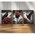 thumbnail image 4 of Gothic Canvas Wall Art Spooky Butterfly Crow Poster Prints Romantic Rose Halloween Picture Dark Goth Aesthetic Painting Wall Decor for Living Room Bedroom Office, 4 of 6