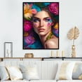 thumbnail image 2 of Designart Floral Sensual Woman Portrait VI Floating Frame Wall Art, 2 of 5
