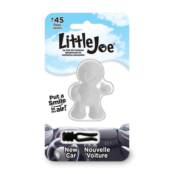 Little Joe 96401 New Car Scent, Car Air Freshener, Clips to A/C Air Vent, Alcohol-Free Fragrance Oil, Non-Hazardous and Non-Toxic Plastic, Set of 1