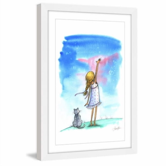Marmont Hill "Reach For The Stars" By Phyllis Harris Framed Painting Art Print, 12.0" x 1.5"