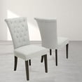 thumbnail image 2 of Modern Tufted Dining Room Chairs Set of 2, Upholstered Fabric Kitchen Chairs with Solid Wood Legs, Elegant Addition to Dining Room or Living Room, Light Grey, 2 of 5