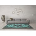 thumbnail image 3 of Ahgly Company Indoor Rectangle Medallion Light Blue Traditional Area Rugs, 2' x 3', 3 of 4