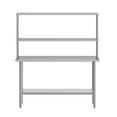 thumbnail image 5 of Flash Furniture Portable Prep and Work Table with NSF Certified 18 Gauge Stainless Steel Top Shelf and Double Overshelves and Galvanized Steel Undershelf, 5 of 9