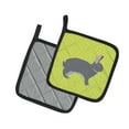 thumbnail image 2 of Caroline's Treasures Giant Chinchilla Rabbit Green Pair of Pot Holders, 2 of 3