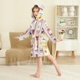 thumbnail image 4 of FORMRS Niños Bathrobe Unisex Hooded Robe Soft Plush Pajamas Sleepwear, Size 4-6T, Watercolor Jar, 4 of 7