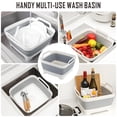 thumbnail image 5 of Collapsible Dish Basin with Drain Plug, 9L 2.4 Gallon Portable Wash Basin Dishpan Space Saving Dish Washing Tub Foldable Sink Tub Kitchen Storage Tray Grey, 5 of 6