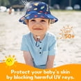 thumbnail image 3 of Zando 2 Pcs Baby Sun Hat Breathable Sun Protection Newborn Sun Hat Wide Brim Baby Boys Girls Bucket Hat for Beach Summer 2 Pack Bule Whale & Sea Club 2-4 Years, 3 of 8