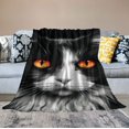 thumbnail image 2 of JEUXUS  Black Cat Blanket Flower Animal Print Throw Blanket Super Soft Flannel Blankets Gifts for Girls Boys Adults, 2 of 6