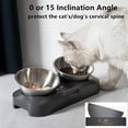 thumbnail image 4 of Comederos elevados de acero inoxidable para perros y gatos, 400 ml x2, doble cuenco para alimentar a perros y gatos, antideslizantes y a prueba de derrames., 4 of 5