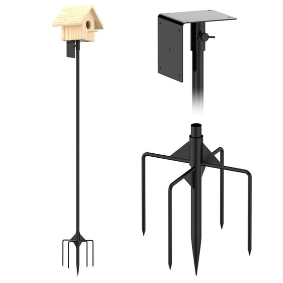 iMounTEK Bird House Pole Kit 23in-80in Height Adjustable 66lbs Load Iron Bird Feeder Pole Mount Kit