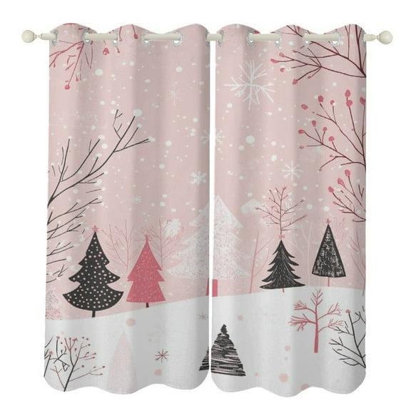 Christmas Tree (45) Blackout Window Curtains for Bedroom Living Room Kicthen High Shading 2 Panels