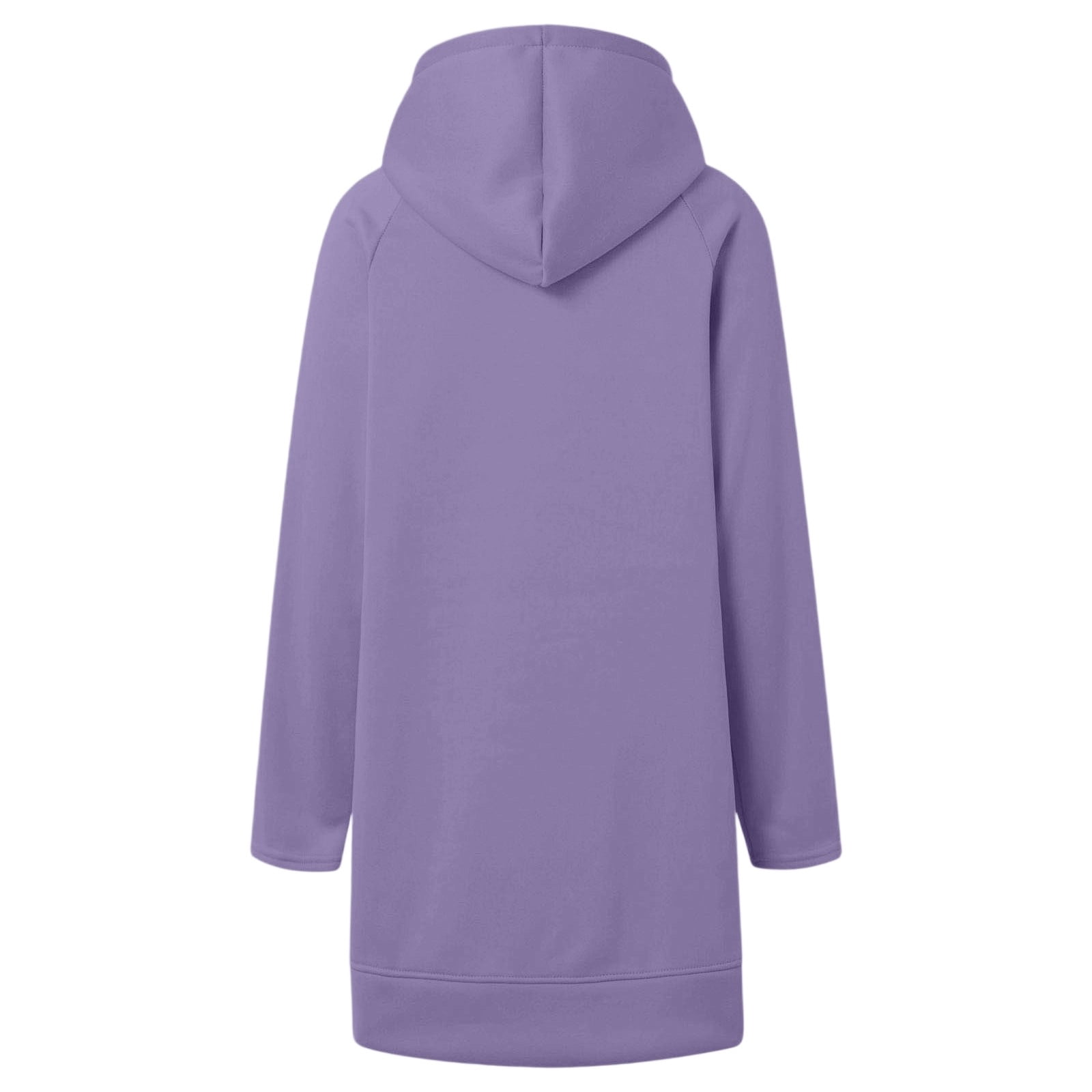 Telankuip The Warmy Oversized Hoodie Dress Women's Casual Long Sleeve Drawstring Pullover Sweatshirts Solid Color Split Hem Long Hooded Tops with Pocket Purple XL