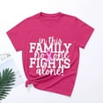 thumbnail image 4 of T-shirt à Manches Courtes Imprimé Lettres Col Rond Cancer du Sein Décontracté à la Mode pour Femmes 1, 4 of 4