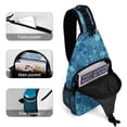thumbnail image 4 of Full Print Chest Bag 8×15in Outer Large Bag On Both Sides Of Mesh Bag Inside Pocket Design Sponge Pad Shoulder Strap Animal Skin Print Style DarkTurquoise_4, 4 of 8