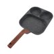thumbnail image 3 of Sartén Antiadherente Para Huevos, Sartén De Fondo Plano De 3 Secciones Con Resistente Al Calor, Sartén Negra Para Desayuno Con Conductividad Térmica Uniforme, 3 of 7
