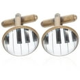 thumbnail image 1 of 2pcs Men Cufflinks Studs Creative Piano Pattern Cuff Links for Suit Shirts Clothes Jewelries, 1 of 9