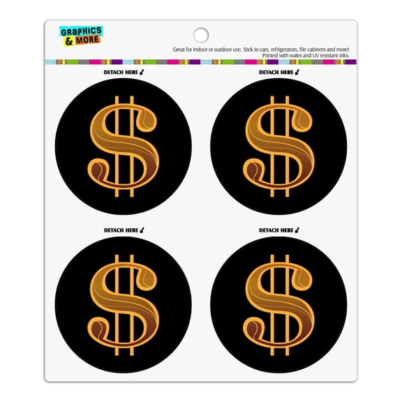 Dollar Sign Symbol Refrigerator Fridge Locker Vinyl Circle Magnet Set