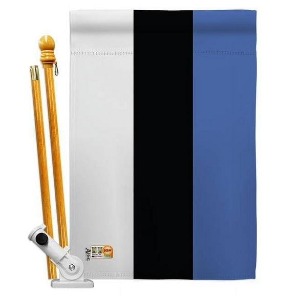 Americana Home & Garden AA-CY-HS-140079-IP-BO-D-US18-AG 28 x 40 in. Estonia Flags of the World Nationality Impressions Decorative Vertical Double Sided House Flag Set & Pole Bracket Hardware Flag Set