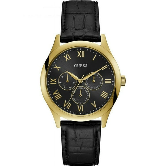 GUESS W1130G3 Gents gold watch with black dial