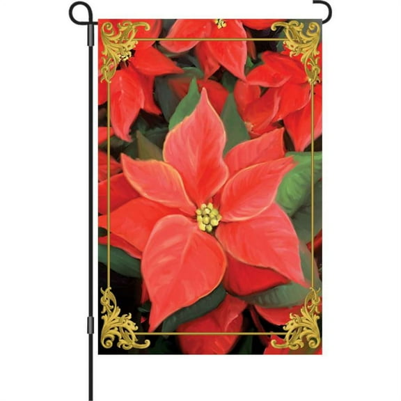 Premier Garden Size Flag - Elegant Poinsettia