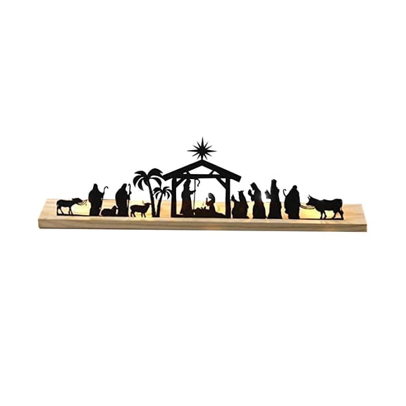 kurtrusly Ensembles de Scènes de Nativité en Métal Sculptures pour Décoration de Chambre Bureau 45cm Salon