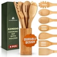 thumbnail image 1 of Juego de utensilios de cocina WoodenHouse Bamboo, 7 piezas con soporte, 1 of 7