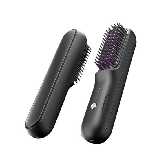 EARKITY Cordless Hair Straightener Brush, Portable Straightening Brush for Travel, Mini Hot Ionic Straightener Comb for Women, Ceramic Coating, Lightweight for Touch-ups, Anti-Scald