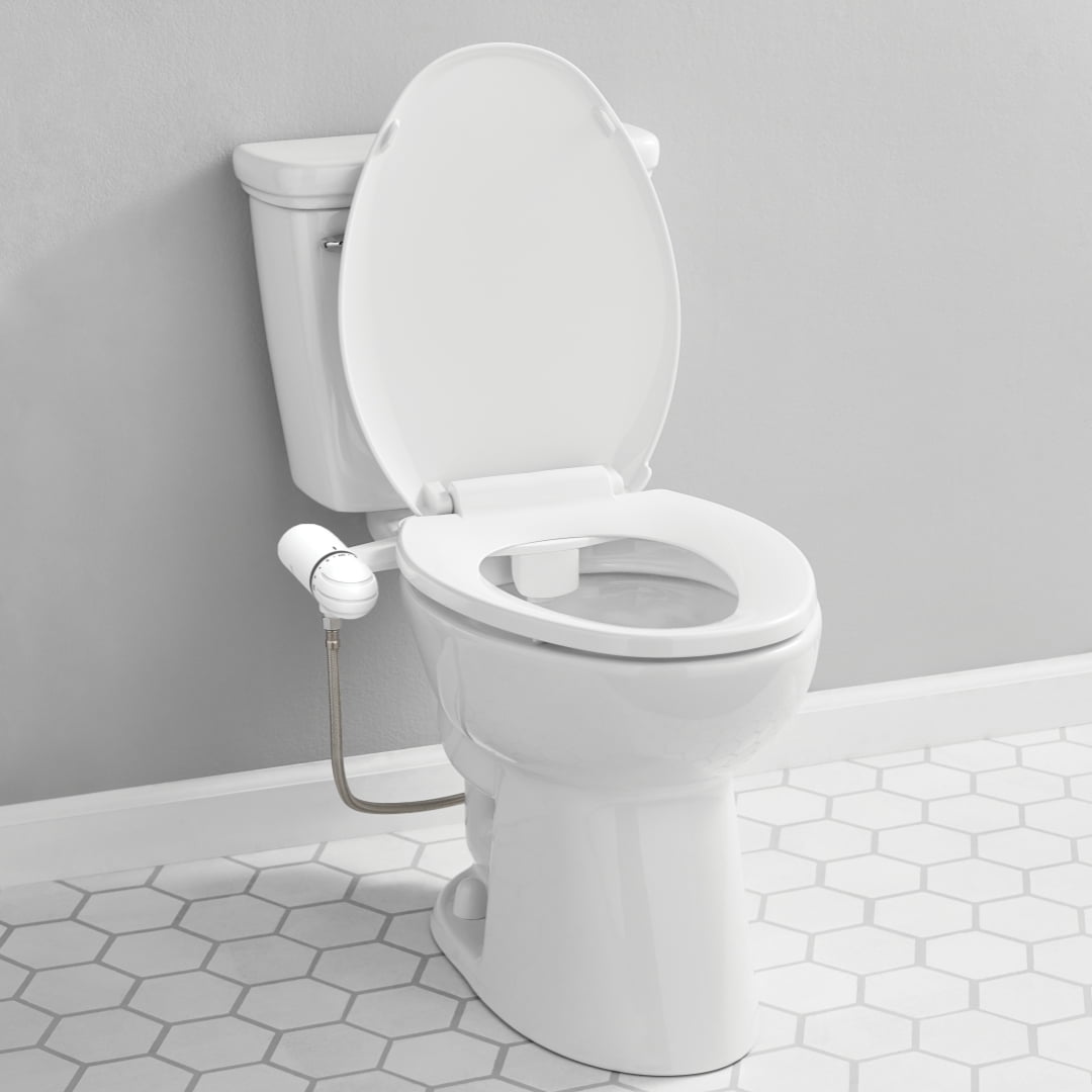 Mainstays  Dual Nozzles Bidet Attachments with Self Cleanig Daisy White, Slim Size