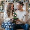 thumbnail image 4 of GLAMOUR BOUTIQUE Mini Christmas Tree Preserved Flower in Glass Dome w/Light - Forever Flowers Christmas Table Decor, Long Lasting Eternal Flowers w/Thick Gift Box & Bow, Unique Gift - Classic Green, 4 of 9