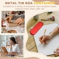 thumbnail image 5 of Uxcell 2Pcs Metal Tin Box Container, 6.9x2.4x0.7" Oval Empty Hinged Lid Box with Self Adhesive Colored Sticker, Mini Portable Storage Container for Candy, Drawing Pin Crafts, Gold, 5 of 7