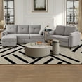 thumbnail image 4 of Soscana Convertible Sectional Sofa with Storage Ottoman and Loveseat, 3 Seater L Shaped Couch with Reversible Chaise and Storage Pockets for Living Room Apartment Studio Office,Light Gray, 4 of 8
