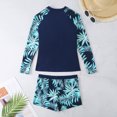 thumbnail image 7 of Womens Long Sleeve Rash Guard Swimsuits with Boyshorts UPF 50+ Built in Bra Swim Shirt 2 Piece Surfing Swimwear, 7 of 7
